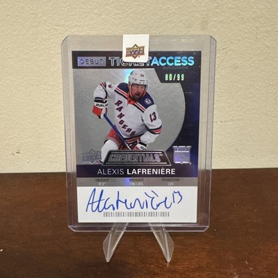 Upper Deck 2020-21 Credentials Alexis Lafreniere Debut Ticket Access Auto 80/99