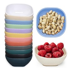 SHECIPIN 12 Pack Mini Square Dinnerware Bowls for Kids 4.5 OZ Unbreakable Whe...
