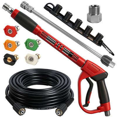 #ad Pressure Washer Gun and Hose Kit 30 FT Kink Resistant Power Washer Hose and ... $92.01