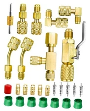 24Pcs R410a Mini Split Adapter for Gauges, Refrigerant Hose Adapter Connector 