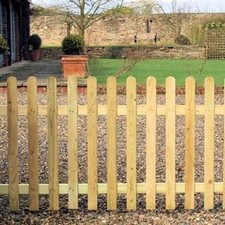 Image of Grange Round Top Palisade Fence Panel 0.9m High Pressure Treated Picket Fencing