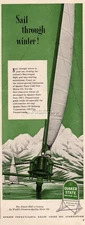 1947 Quaker State Motor Oil City PA Ice Boat Racing Sail Racer Vintage Print Ad