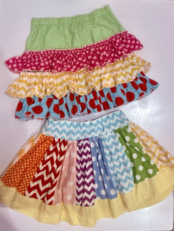 2 Girls Boutique Etsy Spring Summer Birthday Party Twirl Skirts Size 5/6 T Years