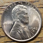 1945 D Lincoln Wheat One Cent 1c Coin Red BU #AB747