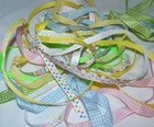 5/10M ASSORTED GROSGRAIN RIBBON- SPOTTY, CHECK, FLORAL 10MM - EASTER CRAFT/GIFTS