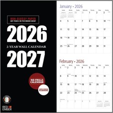 2-Year Calendar 2026-2027 Wall Calendar 24 Month  12" x 24" Open  Thick  S