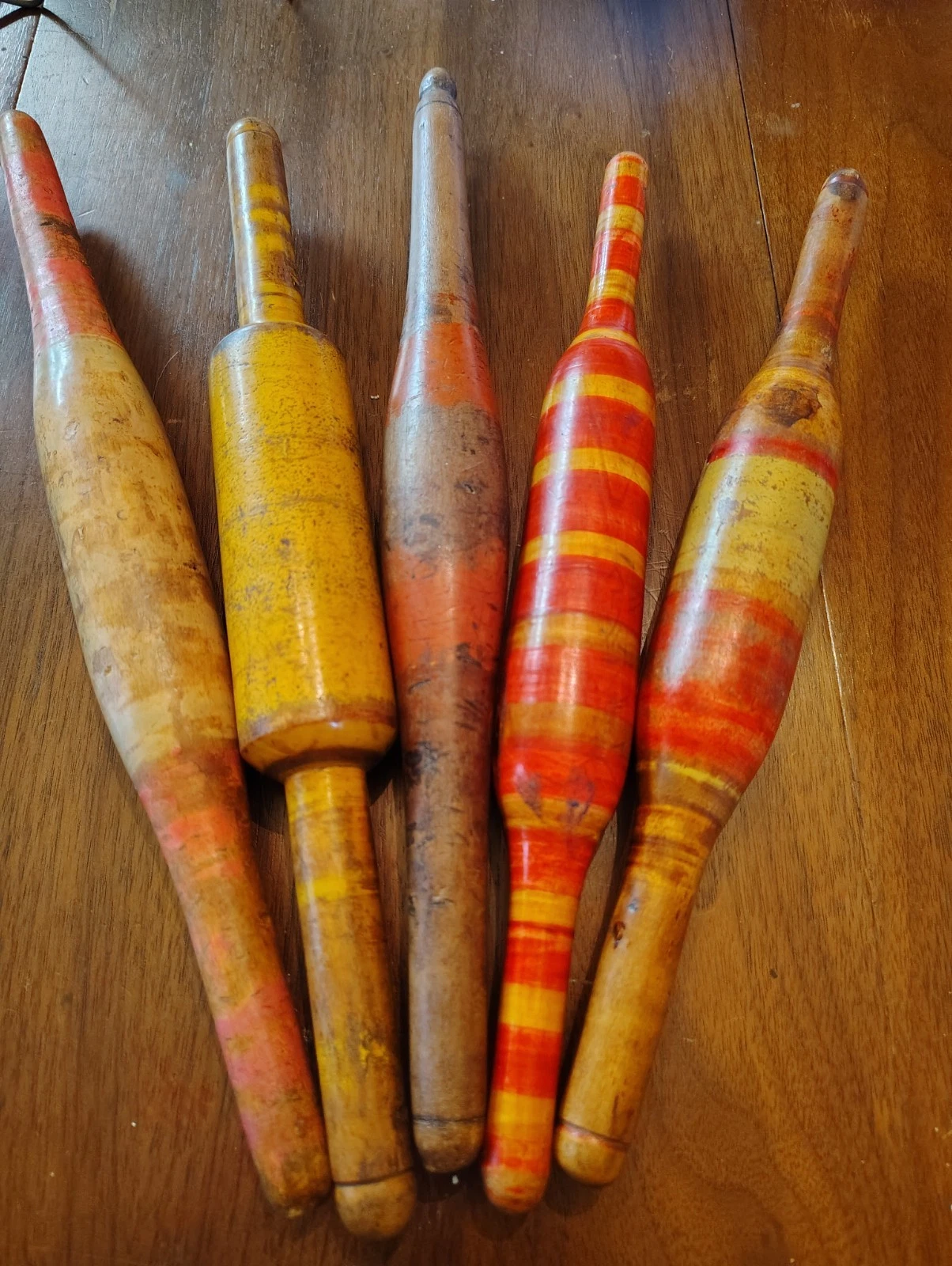 Set of 5 Antique Indian Chapati Rolling Pins Painted Wood Belan Primitive Decor
Opens in a new windo