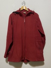 Duluth Trading Fleece Hooded Jacket Women  s Medium Maroon Full Zip Pockets
