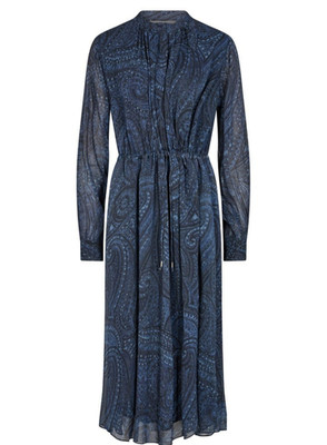 Mos Mosh Hania Paisley Dress Salute Navy XL Extra Large Long Sleeve NEW