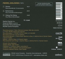 PIERRE JODLOWSKI: DRONES; BARBARISMES; DIALOG/NO DIALOG NEW CD