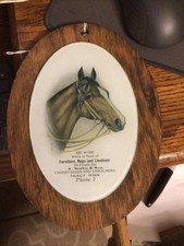 7.5” OVAL WOOD GLASS ADVERTISING A STAHN SON TRACY MINNESOTA HORSE UNDERTAKERS 