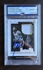 2022-23 Panini Noir Shaedon Sharpe Casting Call Rookie Patch PSA 10 Auto Mem /99