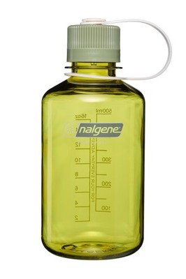 Nalgene 16oz Narrow Mouth Water Bottle, BPA-Free USA Made, Endive + Oil Green