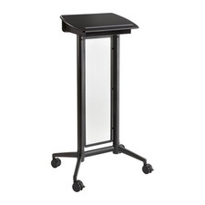 8912BL Mobile Lectern with Stoarge, Ideal for Office and Classroom Presentati...