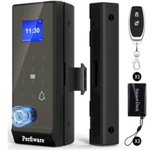 Perfiware Smart Sliding Door Lock w/Fingerprint Keypad for Glass/Wood LG2375