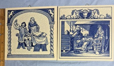 Delft Holland Tiles The Laboratory, Burroughs Welcome Blue White Apothecary