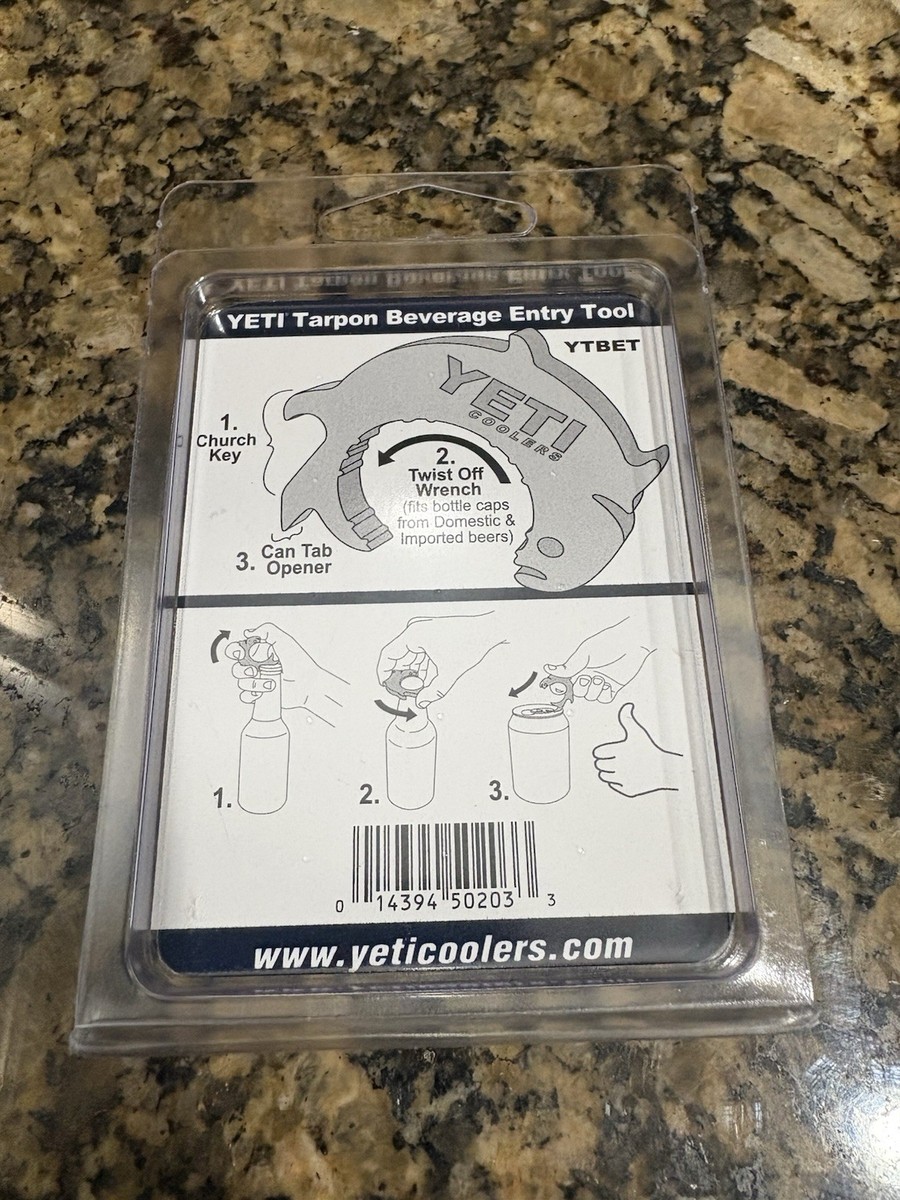 Yeti Coolers Tarpon Keychain Bottle Opener Beverage Entry Tool for