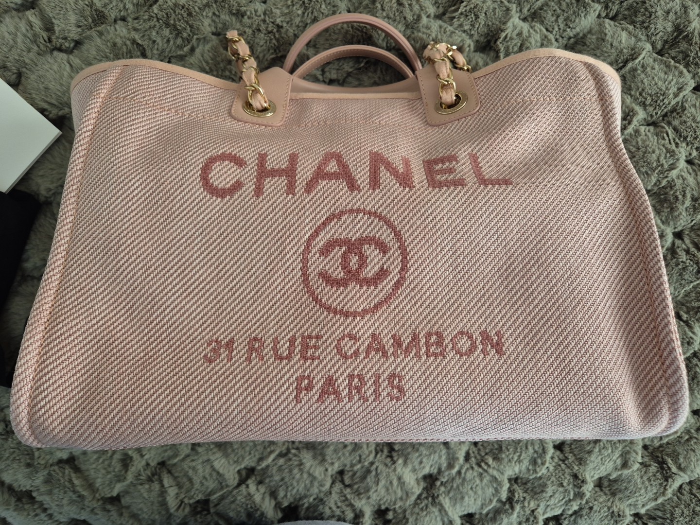 CHANEL Deauville Tote Pink image 2
