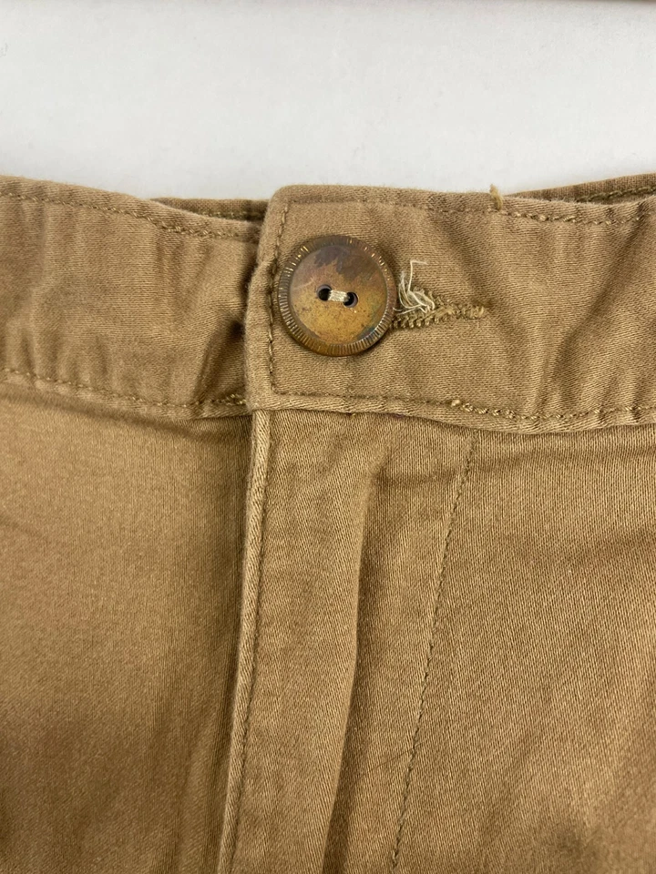 [g] George Chino Shorts Men's Size 42 Brown Flat Front Buttoned Back Pockets - Image 3 of 4