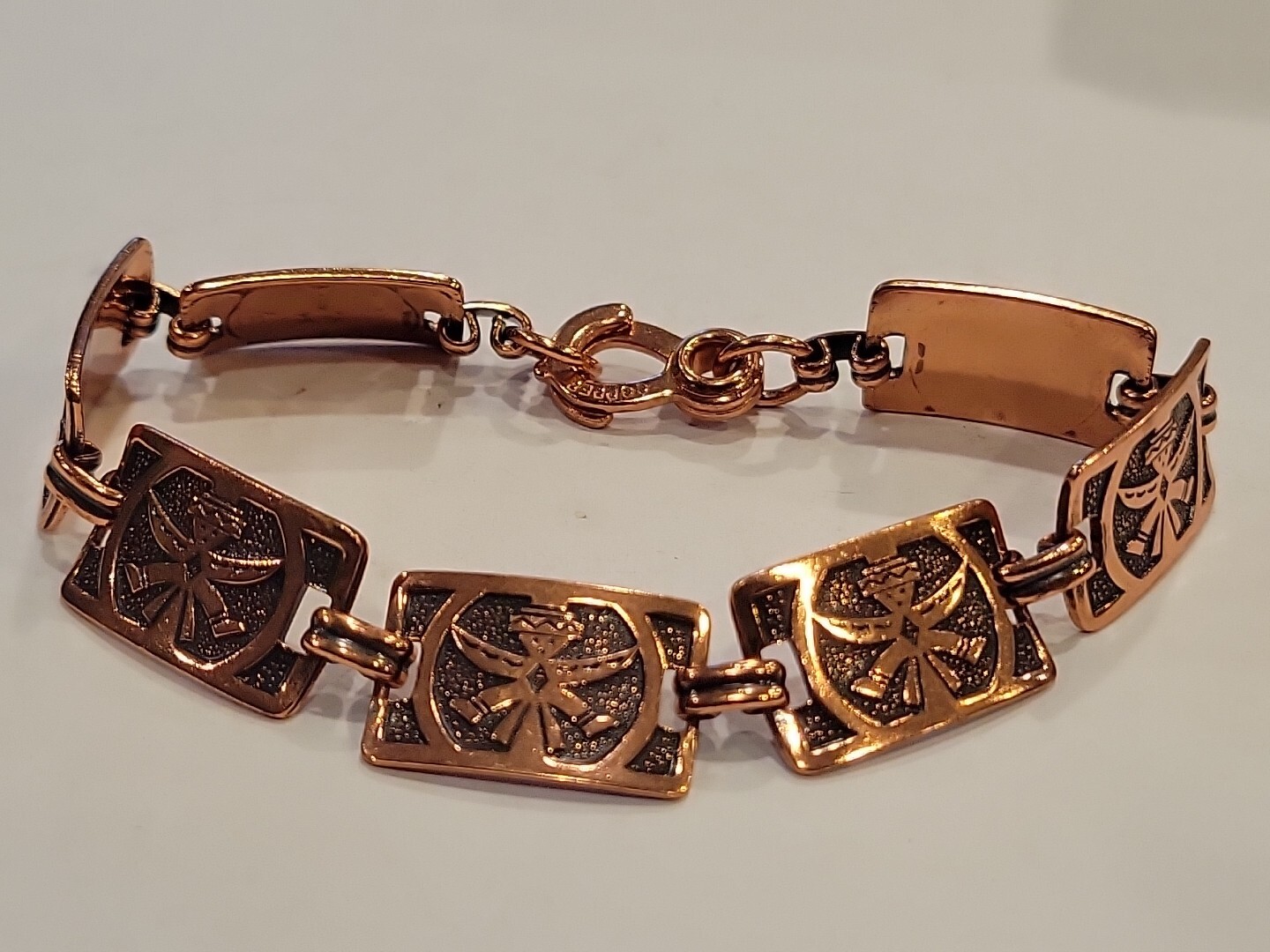 Vintage Solid Copper Native American Kachina Link… - image 2