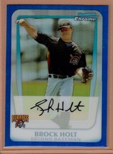 Brock Holt 2011 Bowman Chrome Prospect Blue Refractor #067/150 