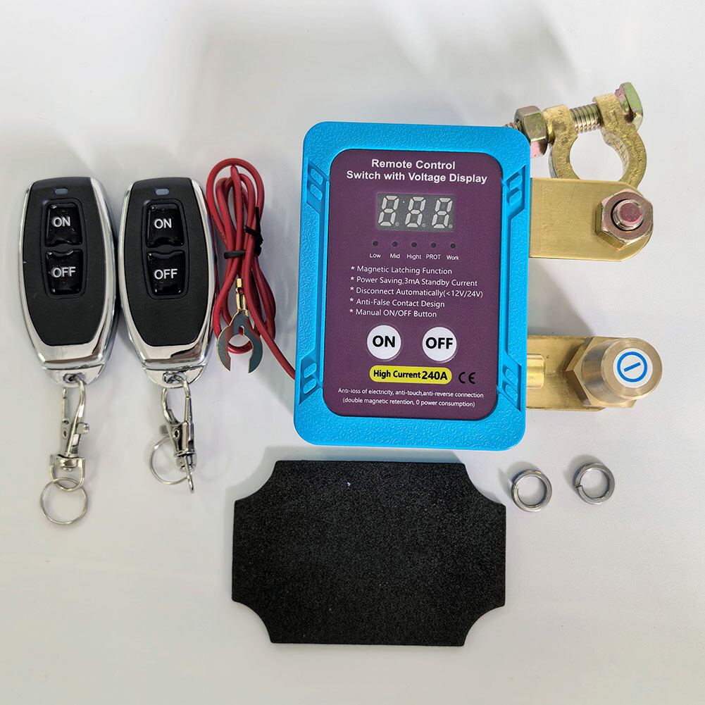 Venquda 12V 240A Kill Switch - Blue Push Button Battery Disconnect For Car, RV, Boat (Automatic Cut-Off) - View #5