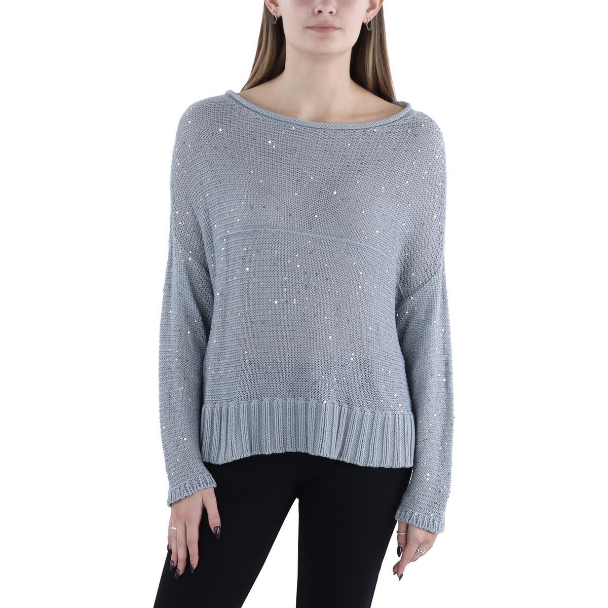 Женский серый пуловер из органического хлопка с блестками Eileen Fisher, XL, BHFO 1965