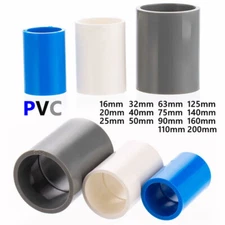 PVC Pipe Adapter Straight Pipe Fittings Socket Connectors Solvent Weld 16-200mm