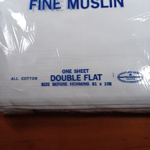 Vtg NOS PEQUOT White Fine Muslin Double Flat Sheet SEE NOTES NEW - Picture 2 of 4