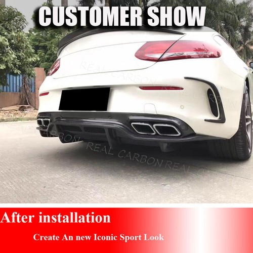For Mercedes W205 C205 C63AMG Coupe REAL Carbon Rear Bumper Diffuser Lip Spoiler - Bild 3 von 15