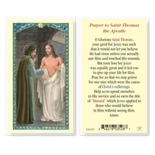 Saint Thomas the Apostle - Laminated Holy Card E24-551