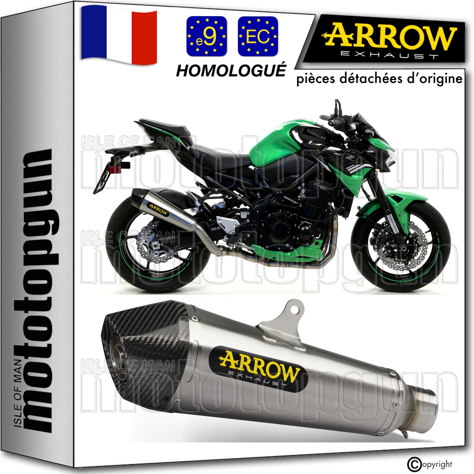 Pot echappement Arrow X-Kone pour Kawasaki Z900 2020-2021