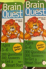 Brain Quest Decks 1  2  Kindergarten 300 Questions/Answers Each EUC