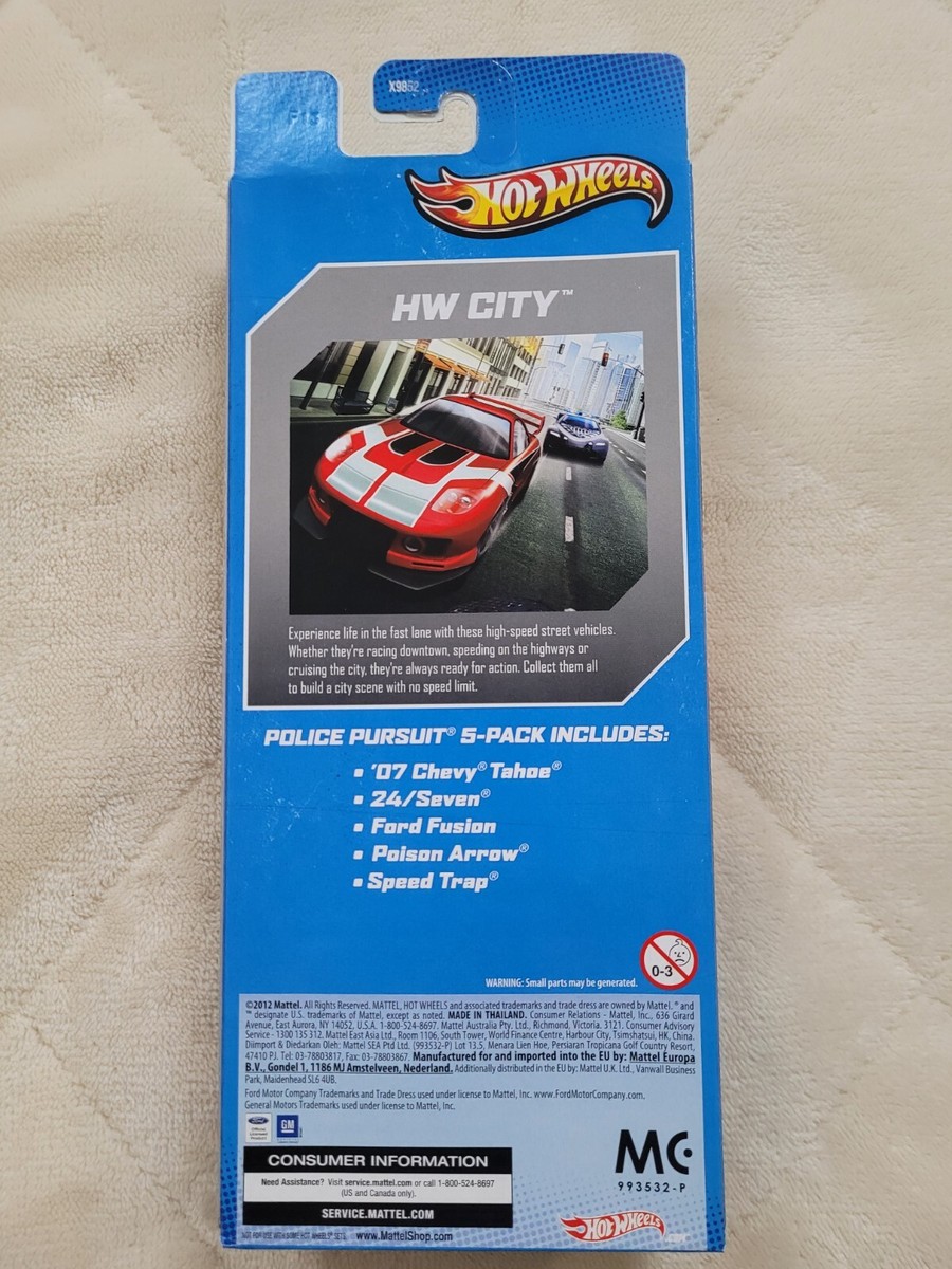 Hot Wheels 2013 Police Pursuit 5 Pack Gift Set HW City Hot Wheels 2013 Police Pursuit 5 Pack Gift Set HW City