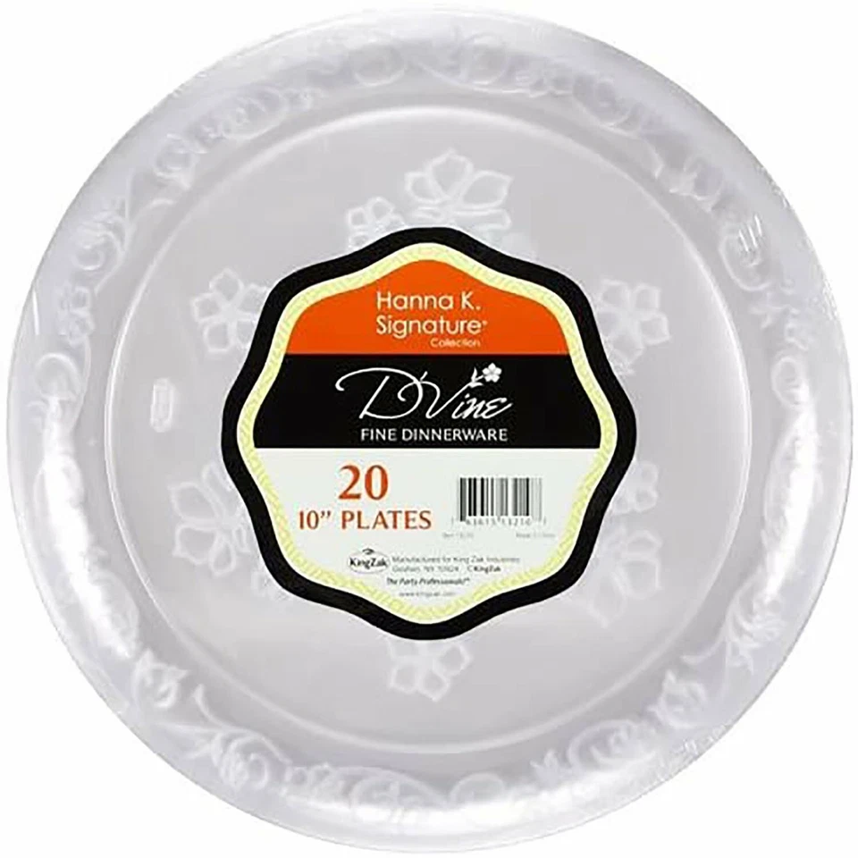 D'Vine Plastic Dinner Plate Heavyweight Clear 10 Inch, Wedding and Events [BULK] - Image 3 of 4