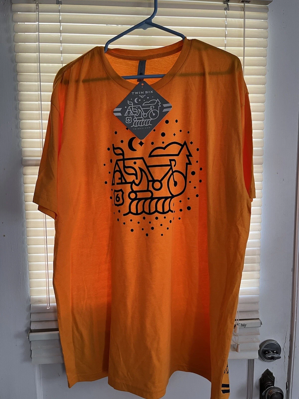 Twin Six Next Level Apparel Shirt Bike Camp Orange Made USA XXL NWT
