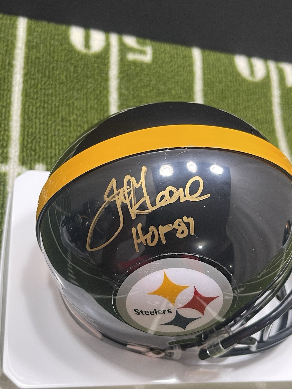 Joe Greene Autographed Signed Pittsburgh Steelers PITTSBURGH STEEERS VSR4 MINI HELMET HOF 87 BECKETT COA 