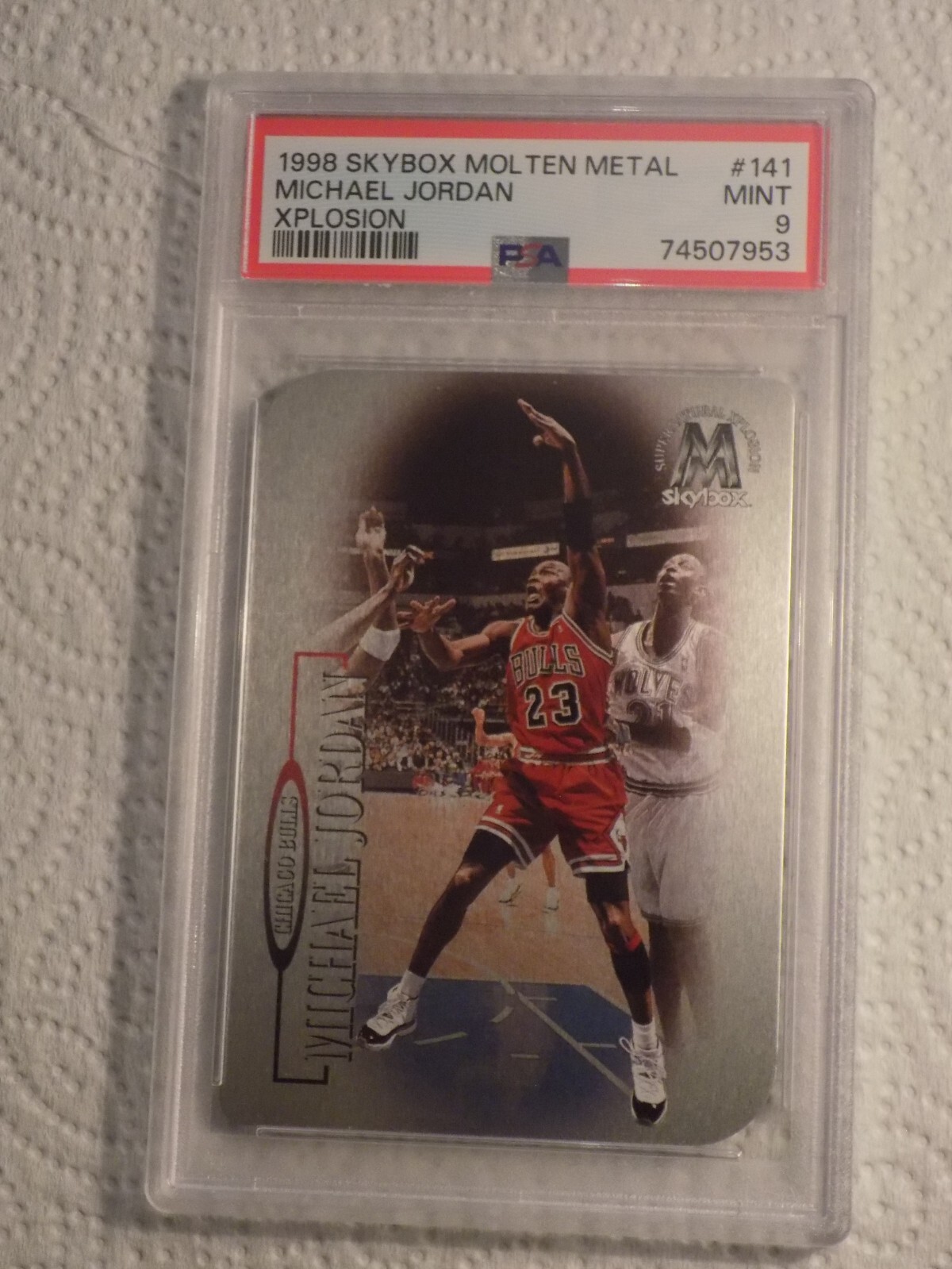 MICHAEL JORDAN PSA 9 MINT 1998 SKYBOX MOLTEN METAL XPLOSION #141 (POPULATION 56)