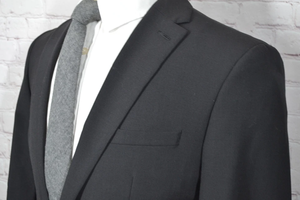 Bar III Hombres Negro 2 Botones ELASTIZADO AJUSTADO Abrigo Deportivo Blazer Chaqueta TALLA 38L Foto 2 de 4