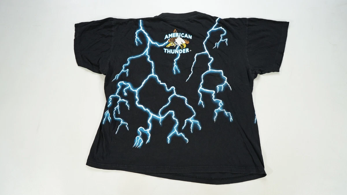 Rare VTG CARIBBEAN DREAM American Thunder Unicorn Lightning Roses T Shirt 90s XL