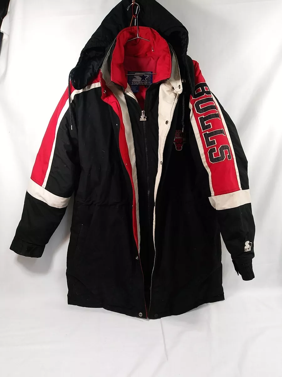 Chicago Bulls: 1990's Fullzip Starter Trench Coat w/ Hood (S