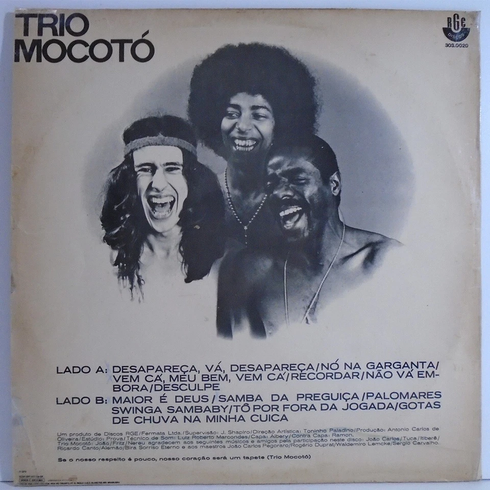 TRIO MOCOTO SAME BRAZIL 1973 FIRST PRESS LP SAMBA SOUL FUNK BREAKS RGE 303020 - Image 2 of 4