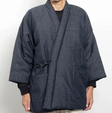 Japanese Kimono Hanten Warm Wear Winter Jacket Made in JAPAN 17200 Gray