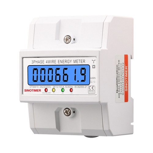 LCD Backlight 3 Phase 4 Wires Electric Energy Meter 50/60HZ KWh Meter for Indoor - Picture 8 of 18