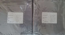 2 Pottery Barn SILK DUPIONI 2-IN-1 Pole Top Drapes 104" x 84" ~ PLATINUM GRAY