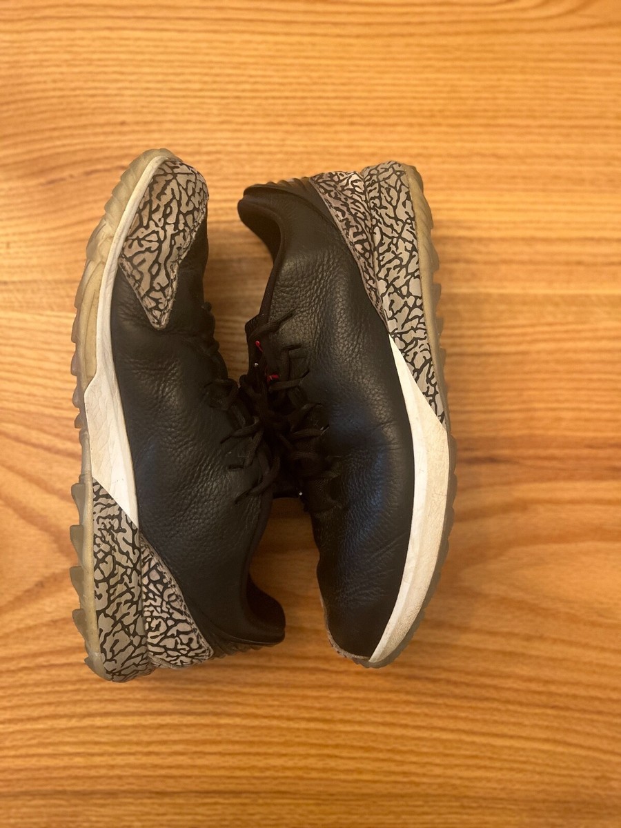 Nike Air Jordan ADG Golf Shoes Black Cement Leather Lace Up Men 12  AR7995-001