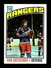 1976-77 TOPPS #154 RON GRESCHNER NEW YORK RANGERS EX