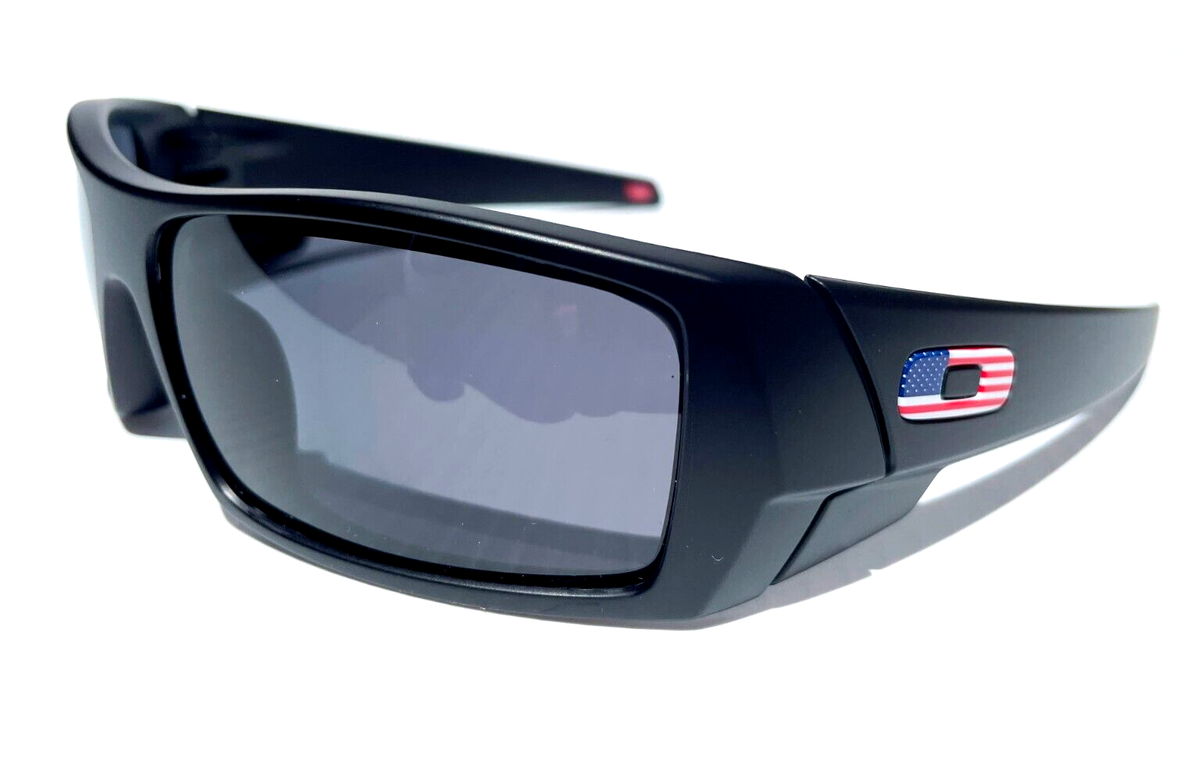 NEW OAKLEY SI GASCAN Matte Black USA FLAG POLARIZED Galaxy Black