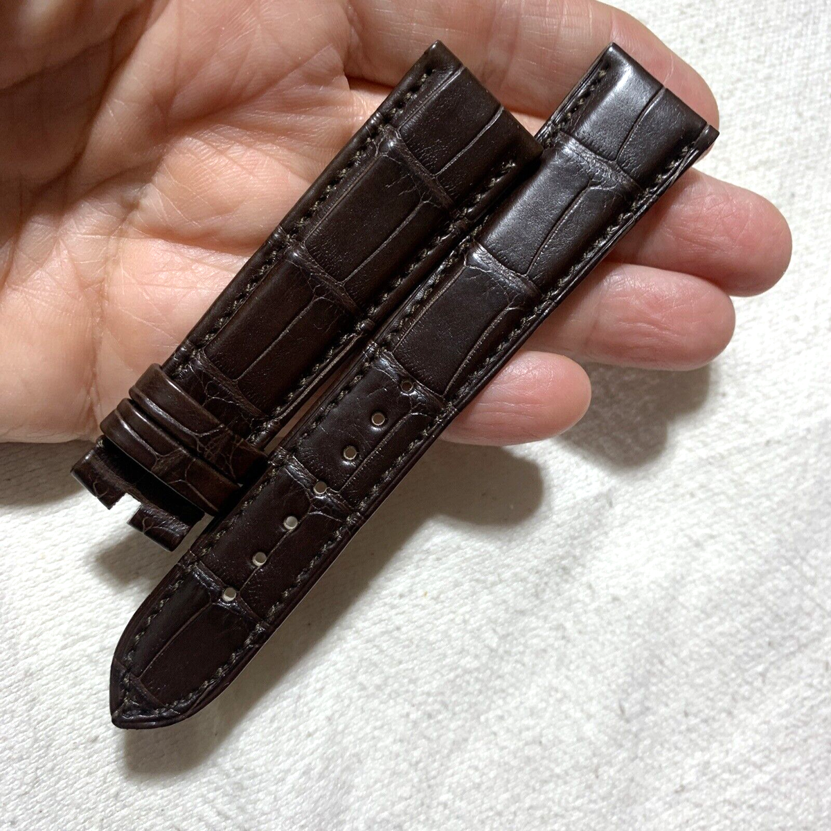 Omega Alligator Watch Strap 20 x 16 Dark Brown Ref 98000086