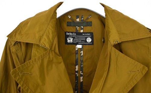 Diesel Coat Men's XL Two-Row Unlined Single Ventilated Pockets Medium Long - Picture 5 of 11